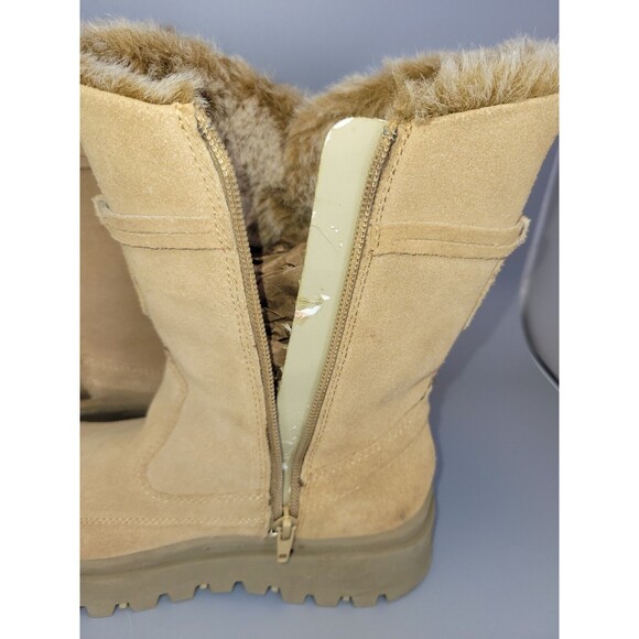 Skechers Suede Chunky Combat Boots Womens 6.5 Tan Strap Side Zip Y2K 90s Grunge - Picture 16 of 16